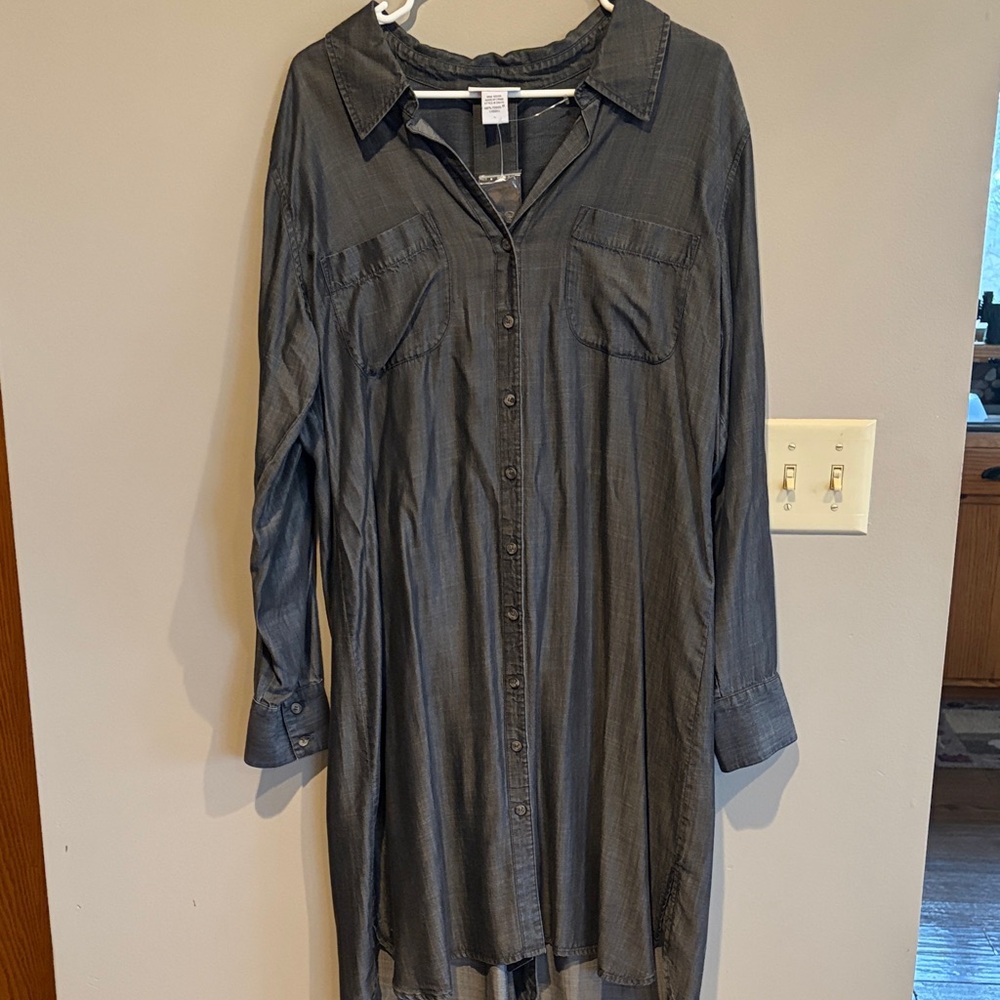 Soft Surroundings Charcoal Shirt Dress